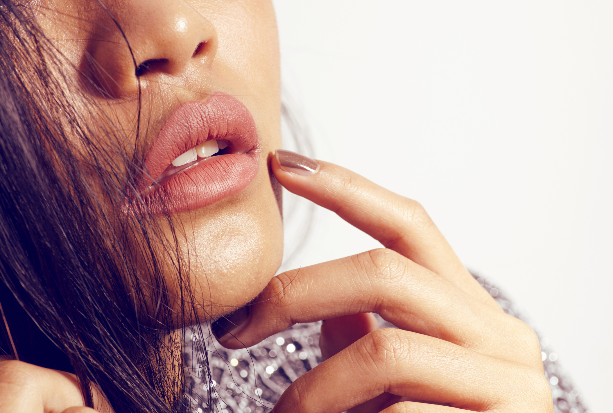 Up close of model's lips